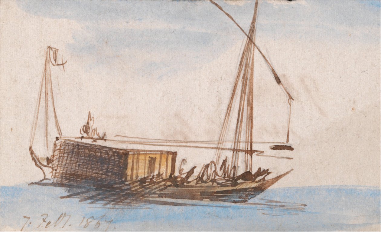 Łódź na Nilu autorstwa Edward Lear