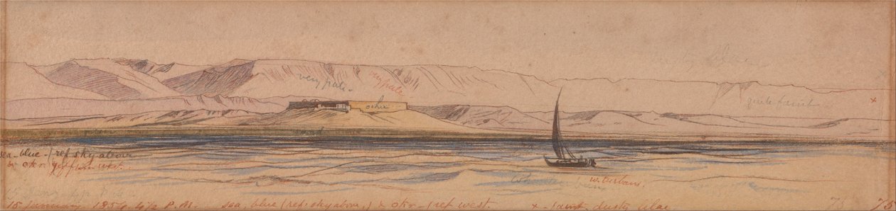 Łódź na Nilu autorstwa Edward Lear