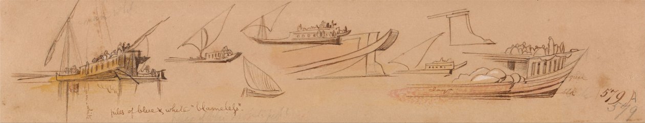 Łodzie na Nilu autorstwa Edward Lear