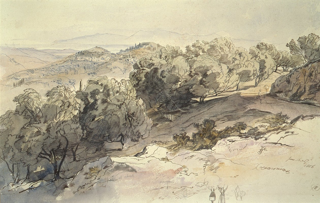 Choripiskopia, Grecja autorstwa Edward Lear