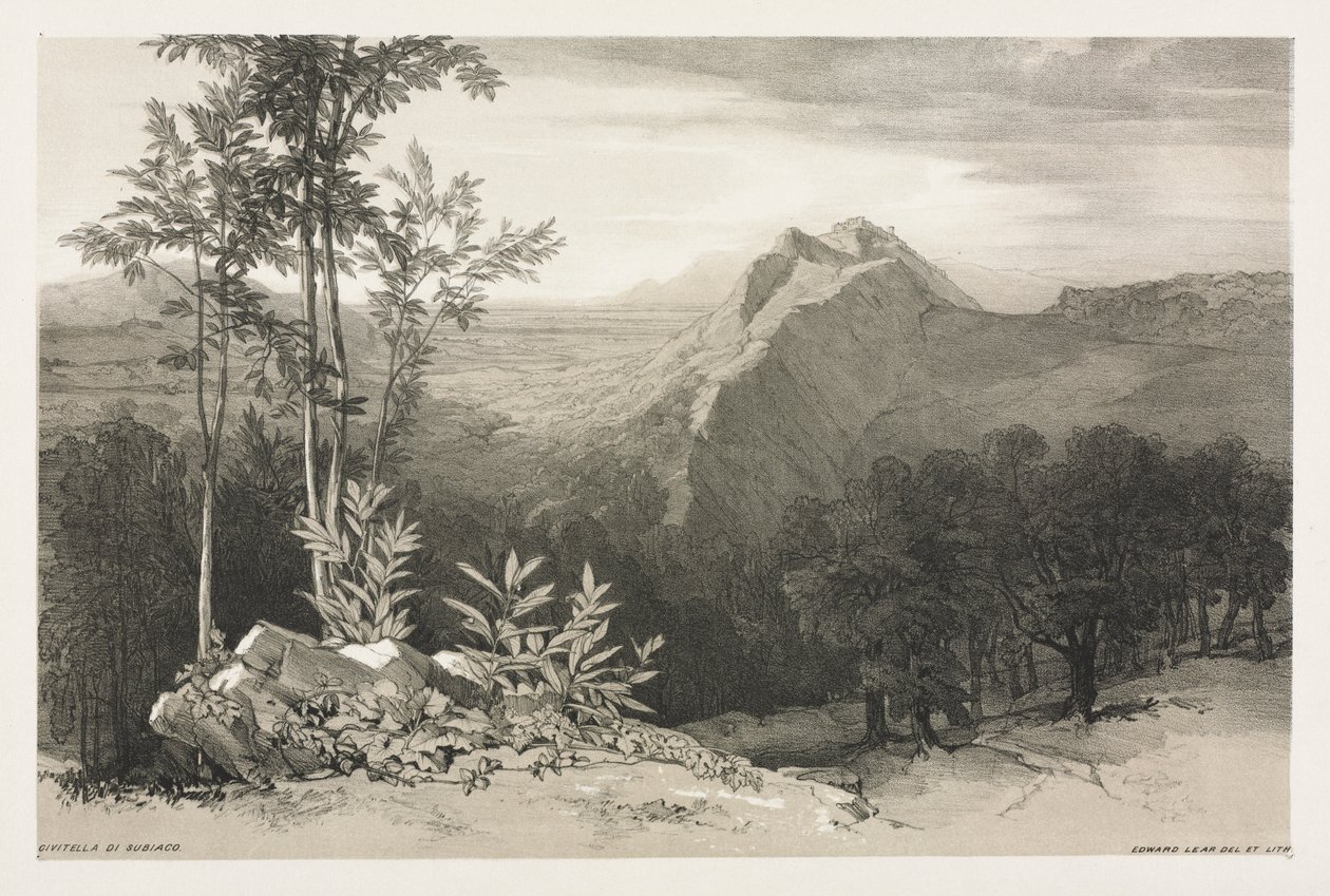 Civitella di Subiaco, c. 1840. autorstwa Edward Lear