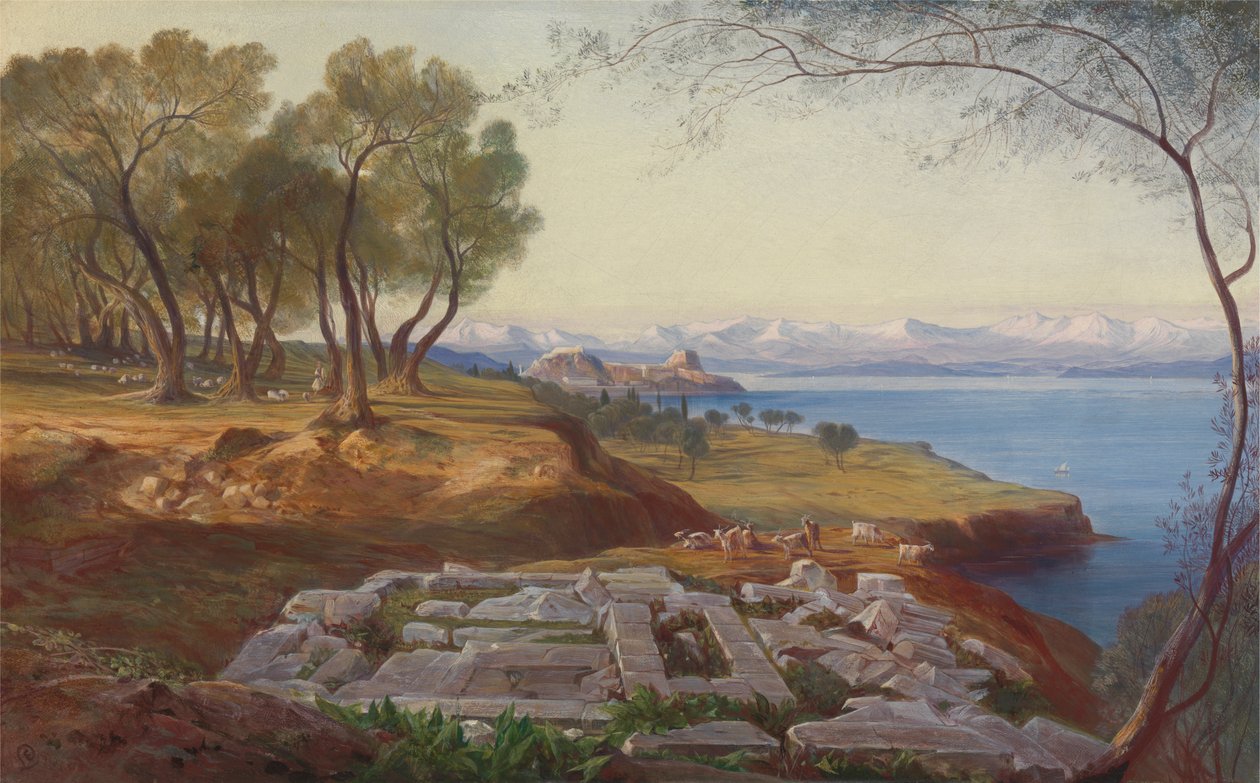 Korfu od Wniebowstąpienia autorstwa Edward Lear