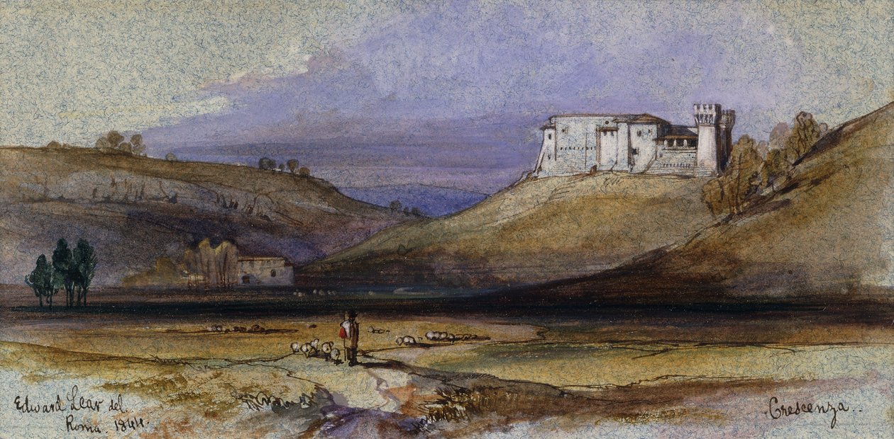 Półksiężyc, 1844 autorstwa Edward Lear
