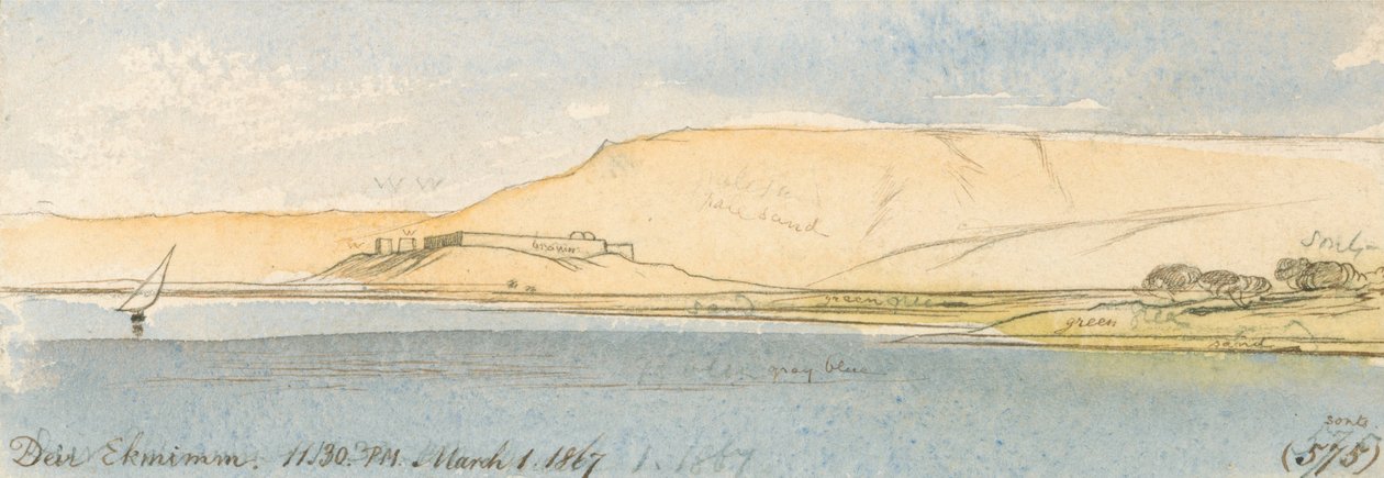 Deir Ekhmim autorstwa Edward Lear