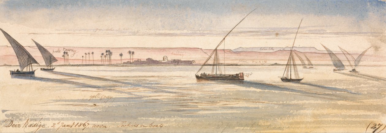Deir Kadige, południe, 2 stycznia 1867 r. (27) autorstwa Edward Lear