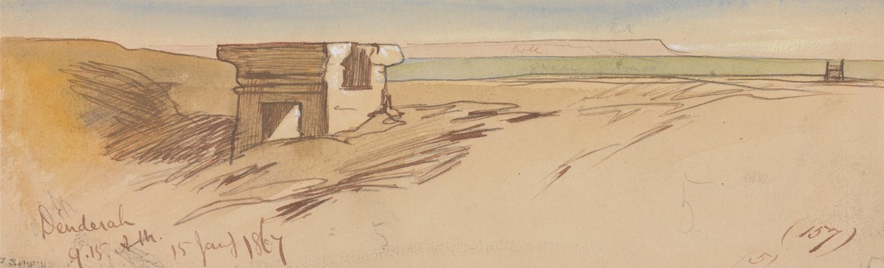Dendera, 9:15, 15 stycznia 1867 r. (157) autorstwa Edward Lear