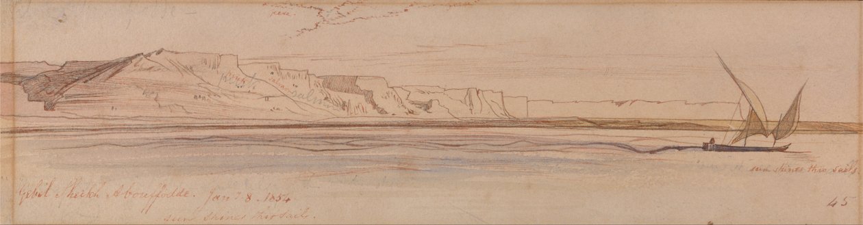Gebel Sheikh Abu Fodde autorstwa Edward Lear