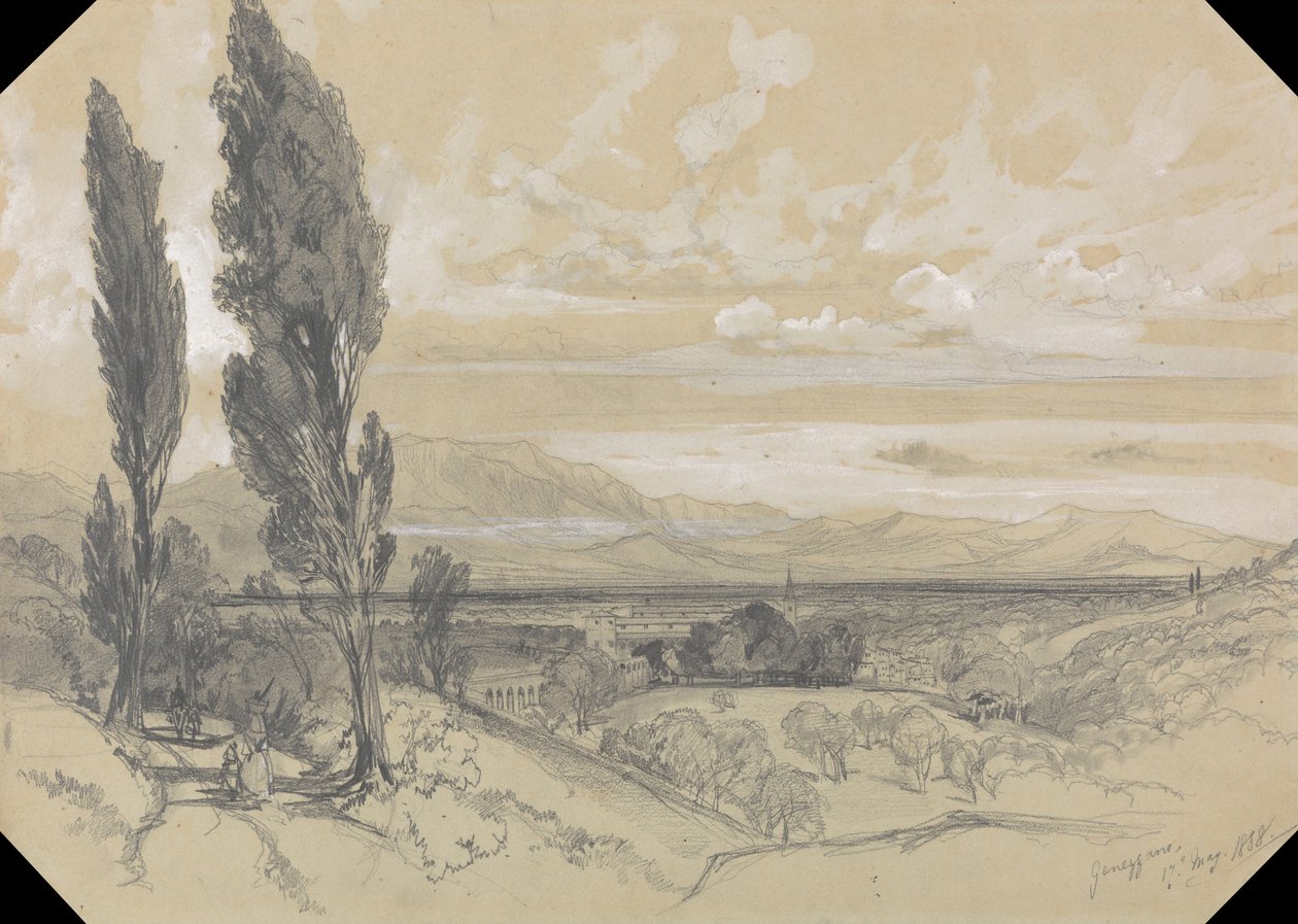 Genezzano, 17 maja 1838 r. autorstwa Edward Lear