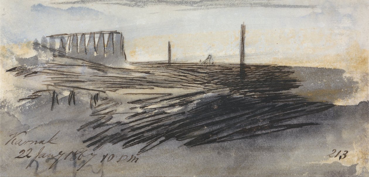 Karnak, 22:00, 22 stycznia 1867 r. (213) autorstwa Edward Lear