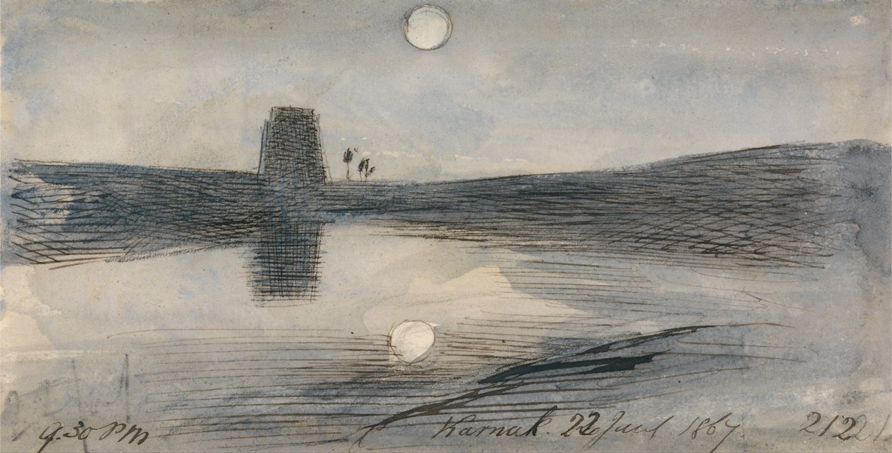 Karnak, 21:30, 22 stycznia 1867 r. (212) autorstwa Edward Lear