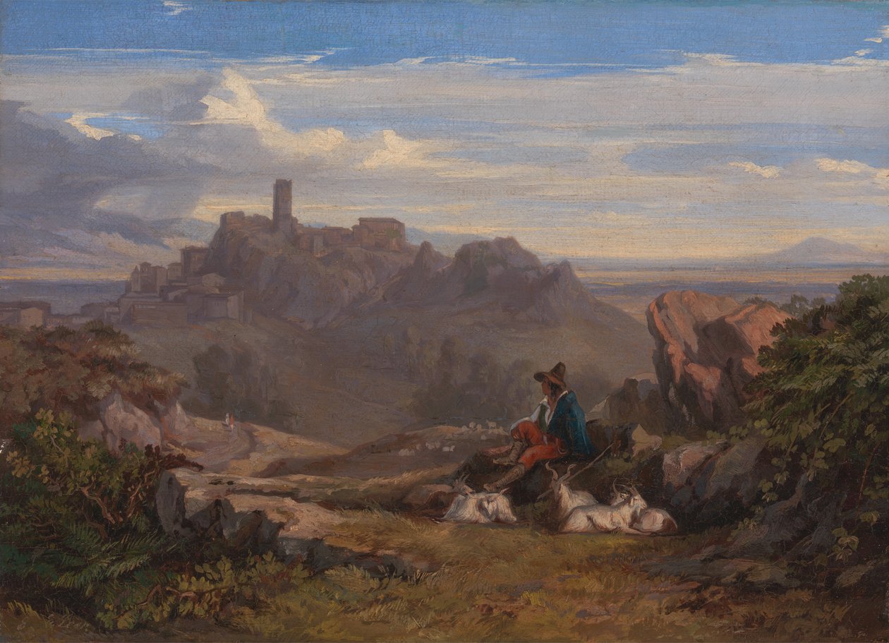Pejzaż z Goatherd, ca. 1842. autorstwa Edward Lear