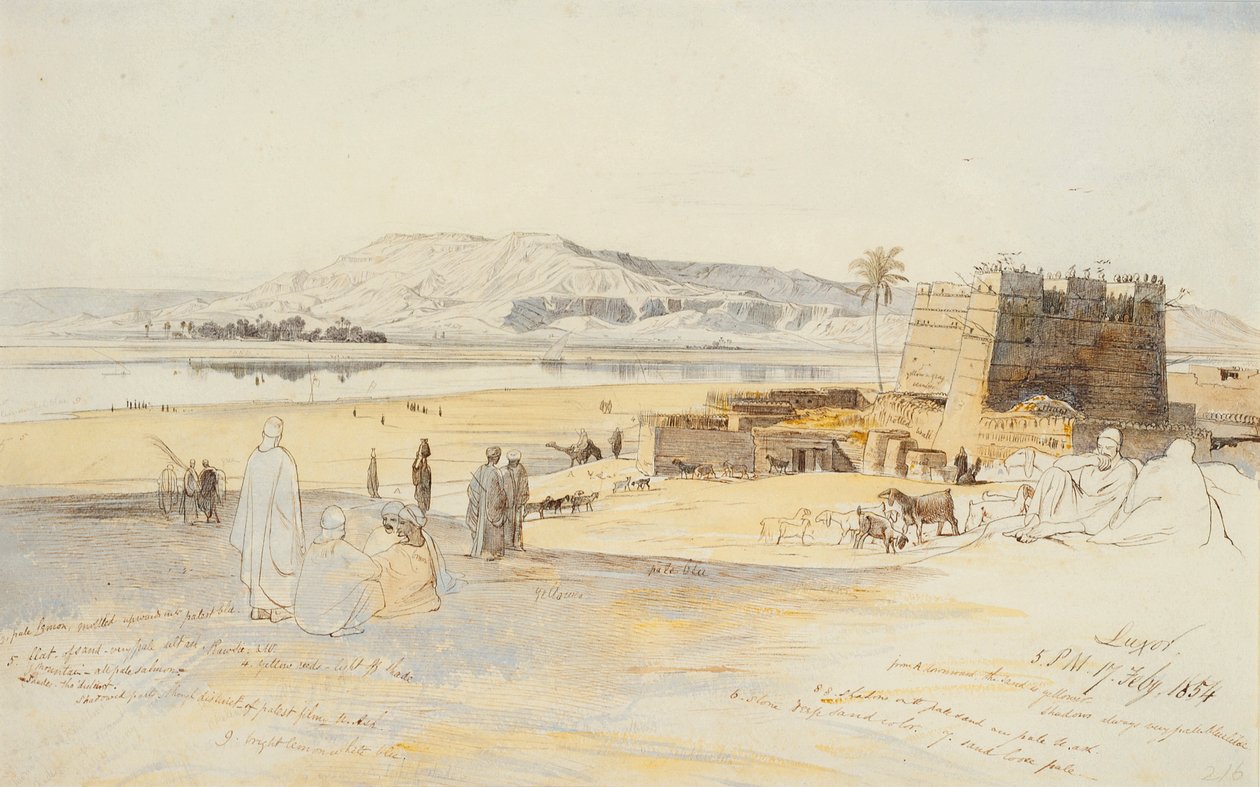 Luksor, 17 lutego 1854 autorstwa Edward Lear