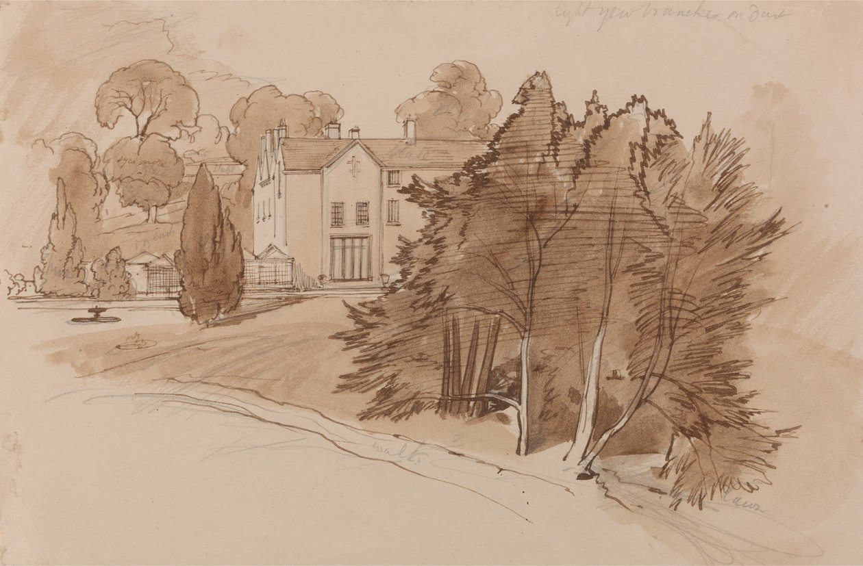 Manor (Knowsley Lane) autorstwa Edward Lear