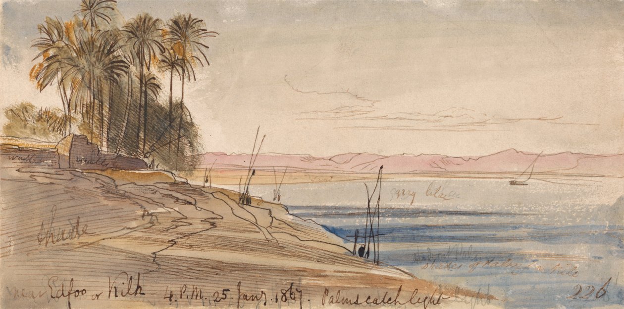 W pobliżu Edfu lub Kilh autorstwa Edward Lear