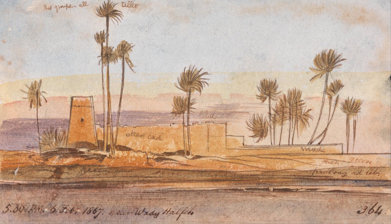 W pobliżu Wady Halfeh autorstwa Edward Lear
