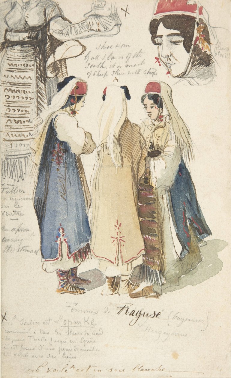 Chłopki z Ragusy, 1848-1866. autorstwa Edward Lear