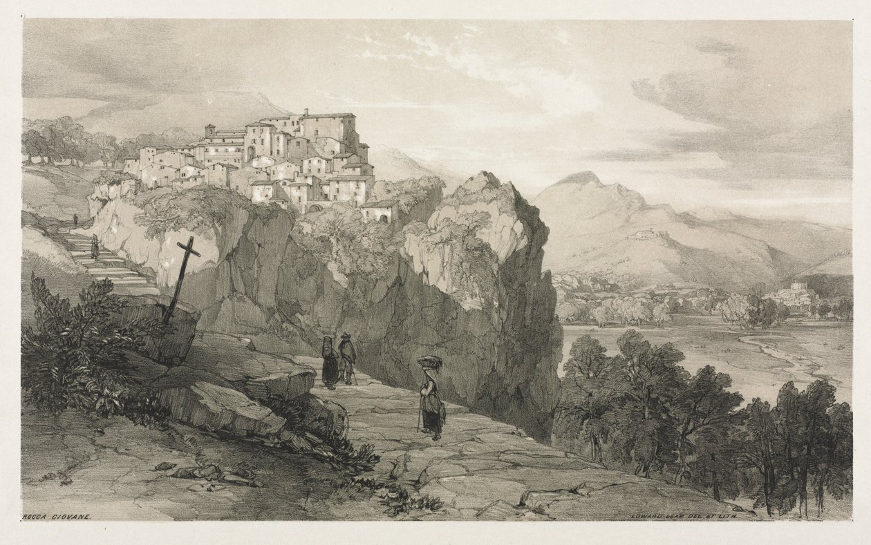 Rocca Giovane. autorstwa Edward Lear