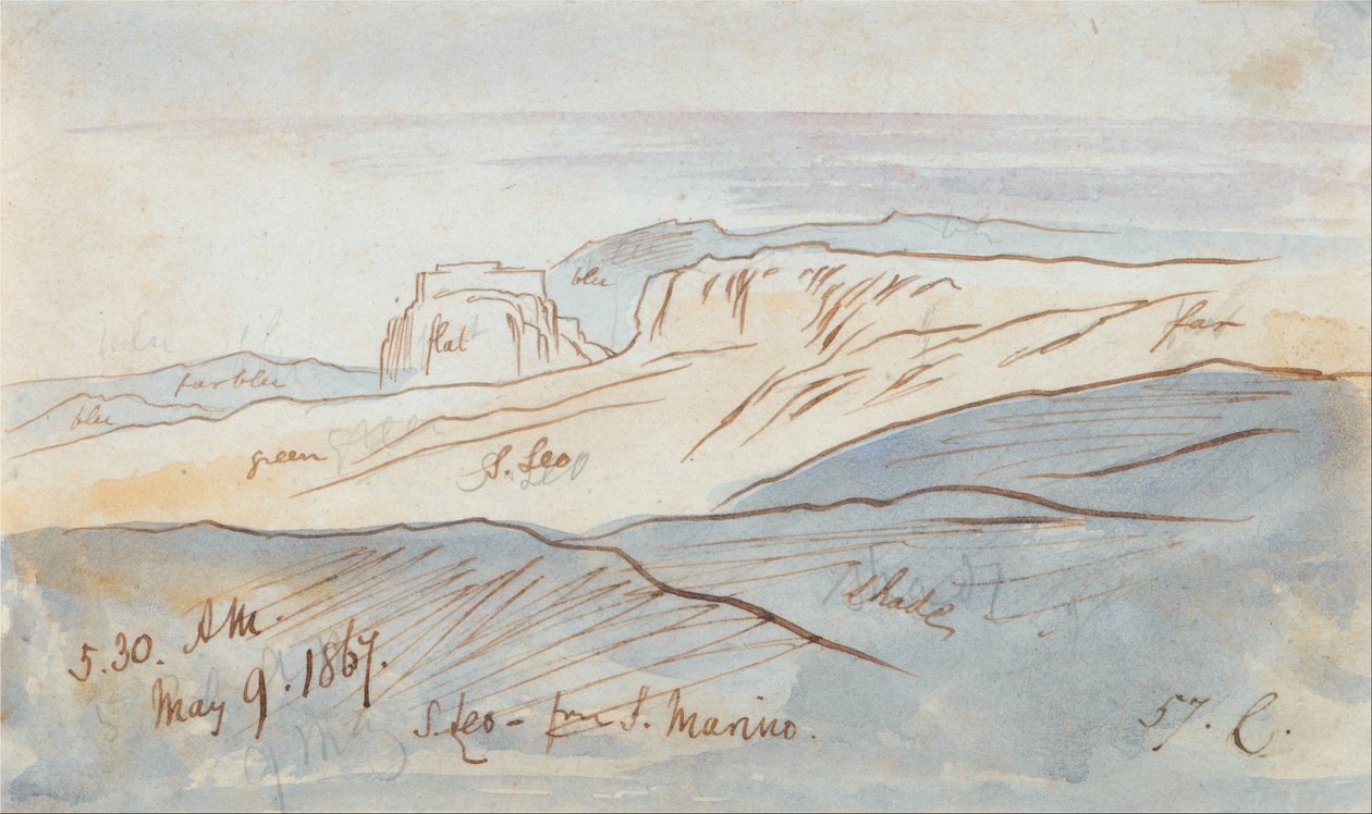San Leo z San Marino autorstwa Edward Lear