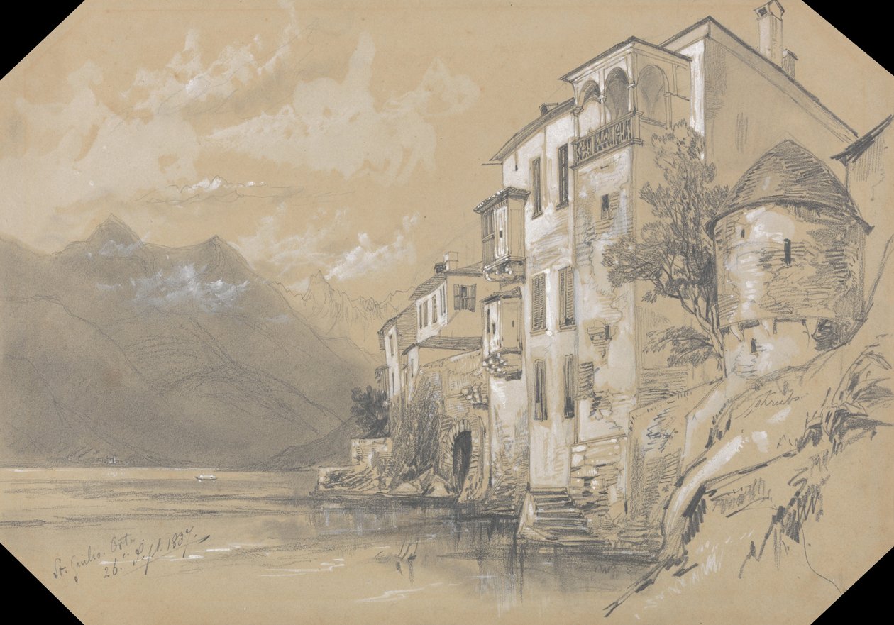 St. Giulio, Orta, 26 września 1837 r. autorstwa Edward Lear