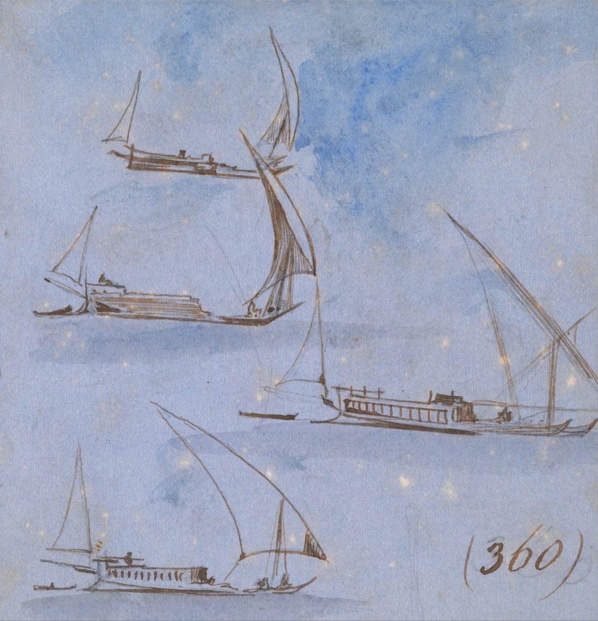 Badania łodzi na Nilu autorstwa Edward Lear
