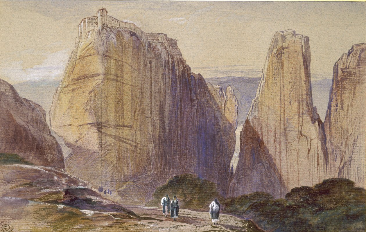 Klasztor Meteory, XIX wiek autorstwa Edward Lear