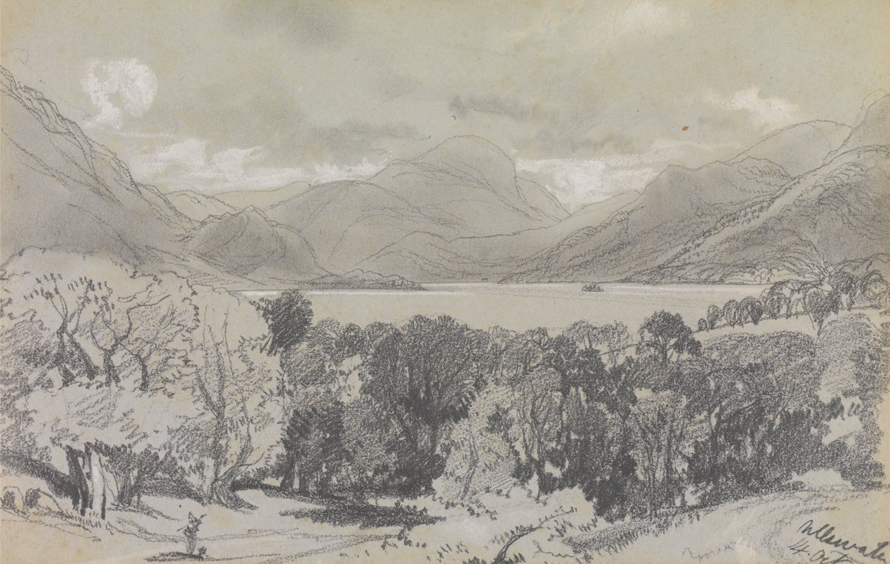 Ullswater, 14 października 1836 r. autorstwa Edward Lear