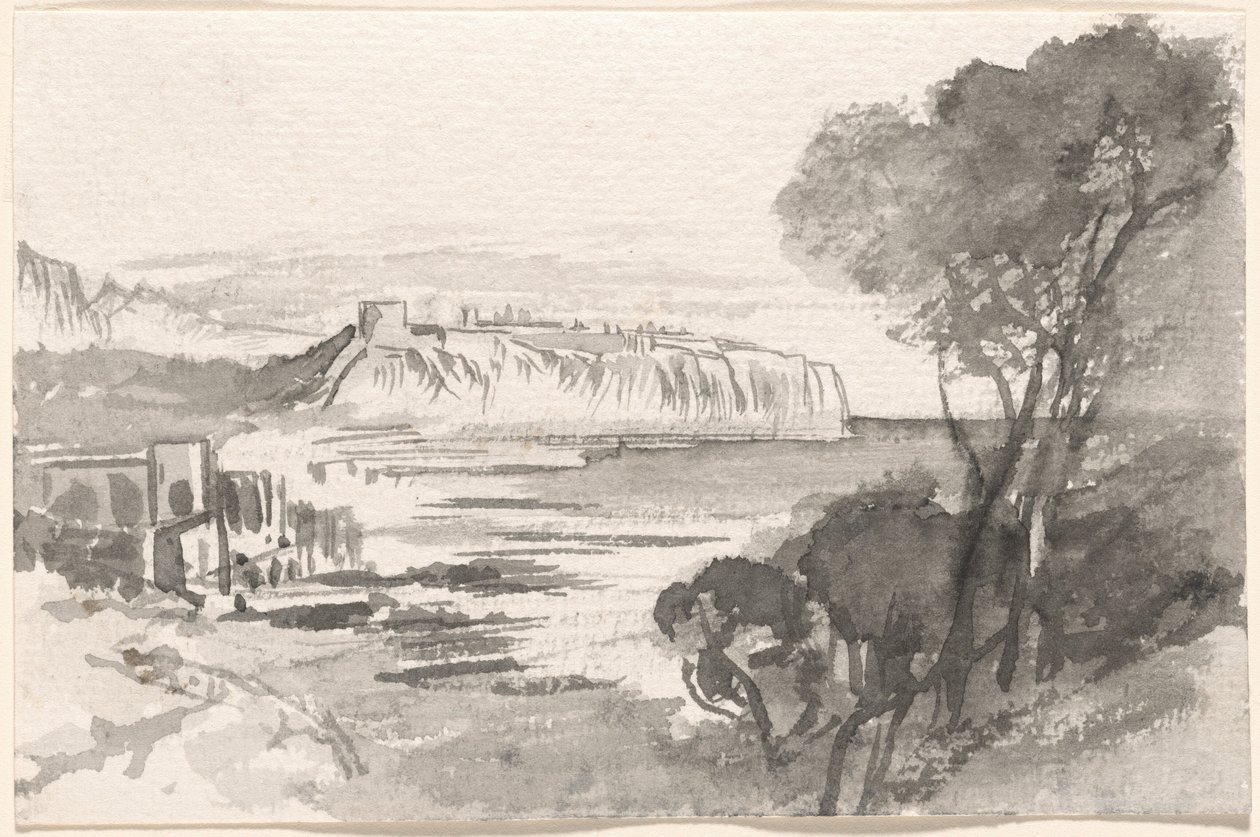 Widok na zatokę Monako, 18841885. autorstwa Edward Lear