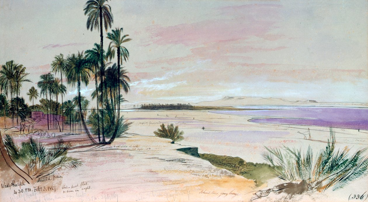 Wadi Halfa, wystawa luty 1867 autorstwa Edward Lear