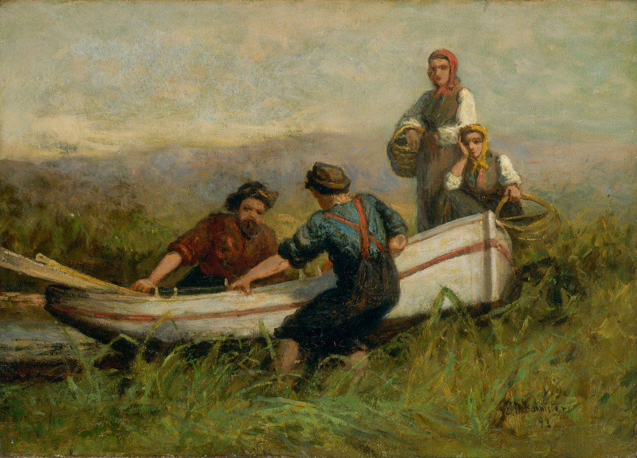 Ludzie w pobliżu łodzi, 1893. autorstwa Edward Mitchell Bannister