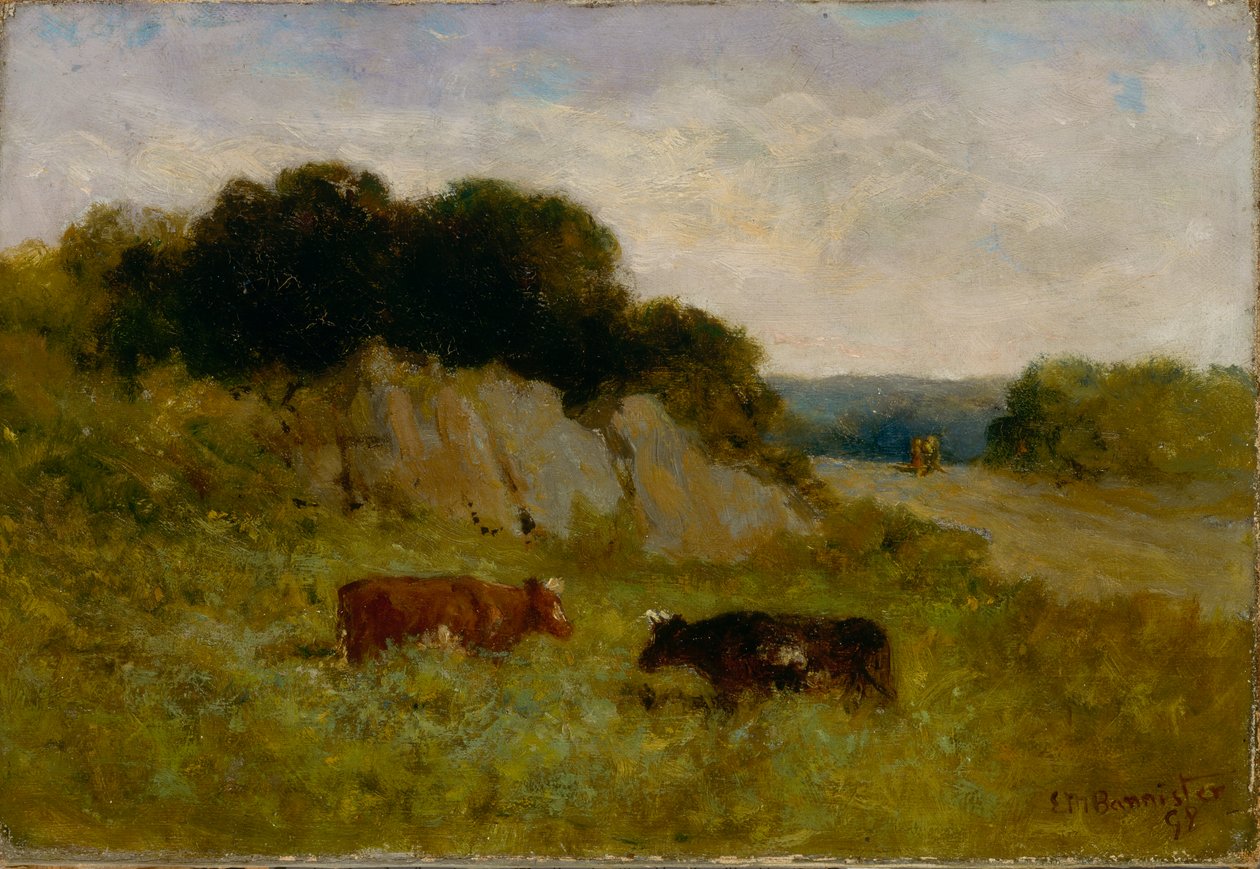 Pejzaż bez tytułu z dwiema krowami, 1898. autorstwa Edward Mitchell Bannister