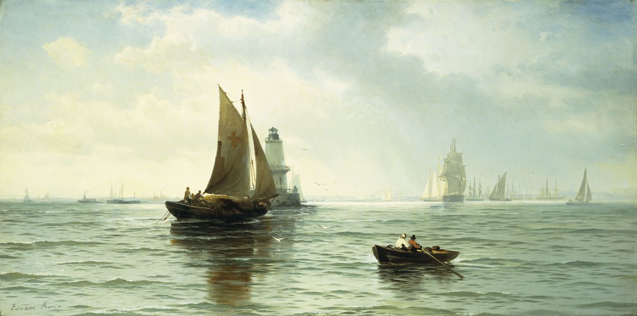 Wokół latarni morskiej, autorstwa Edward Moran