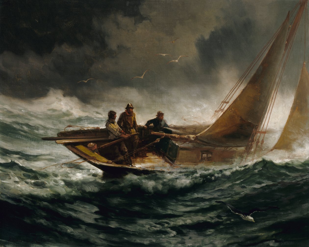 Wyprawa na wichurę, ca. 1889. autorstwa Edward Moran