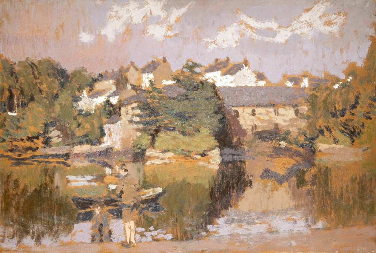 „Budynki nad rzeką”, 1923-1943 autorstwa Edward Morland Lewis