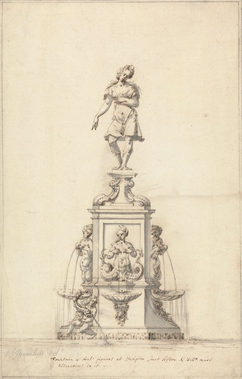 Fontanna Diany, Bushy Park: oryginalny projekt autorstwa Edward Pierce