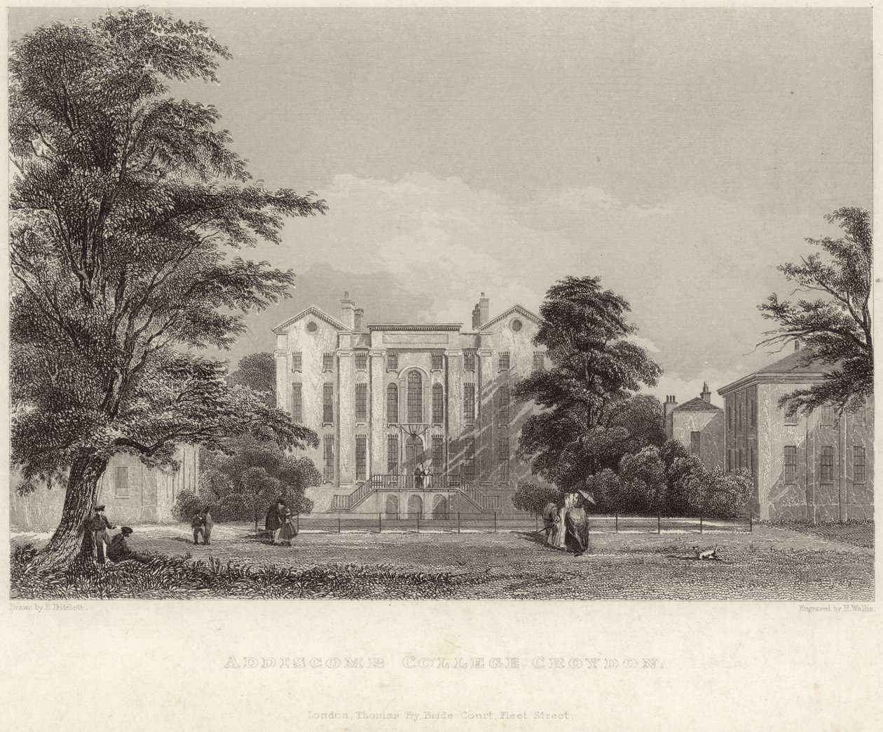 Addiscombe College w Croydon (grawerunek) autorstwa Edward Pritchett