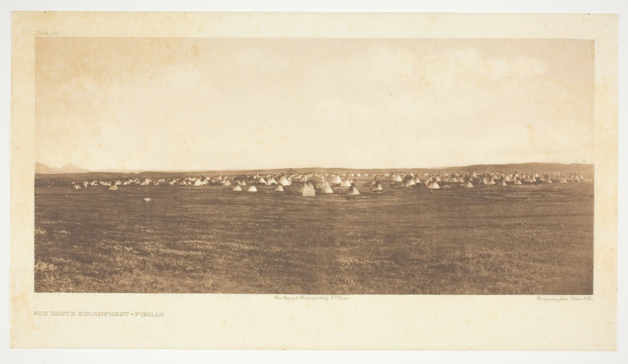 Obóz Tańca Słońca – Piegan autorstwa Edward S. Curtis