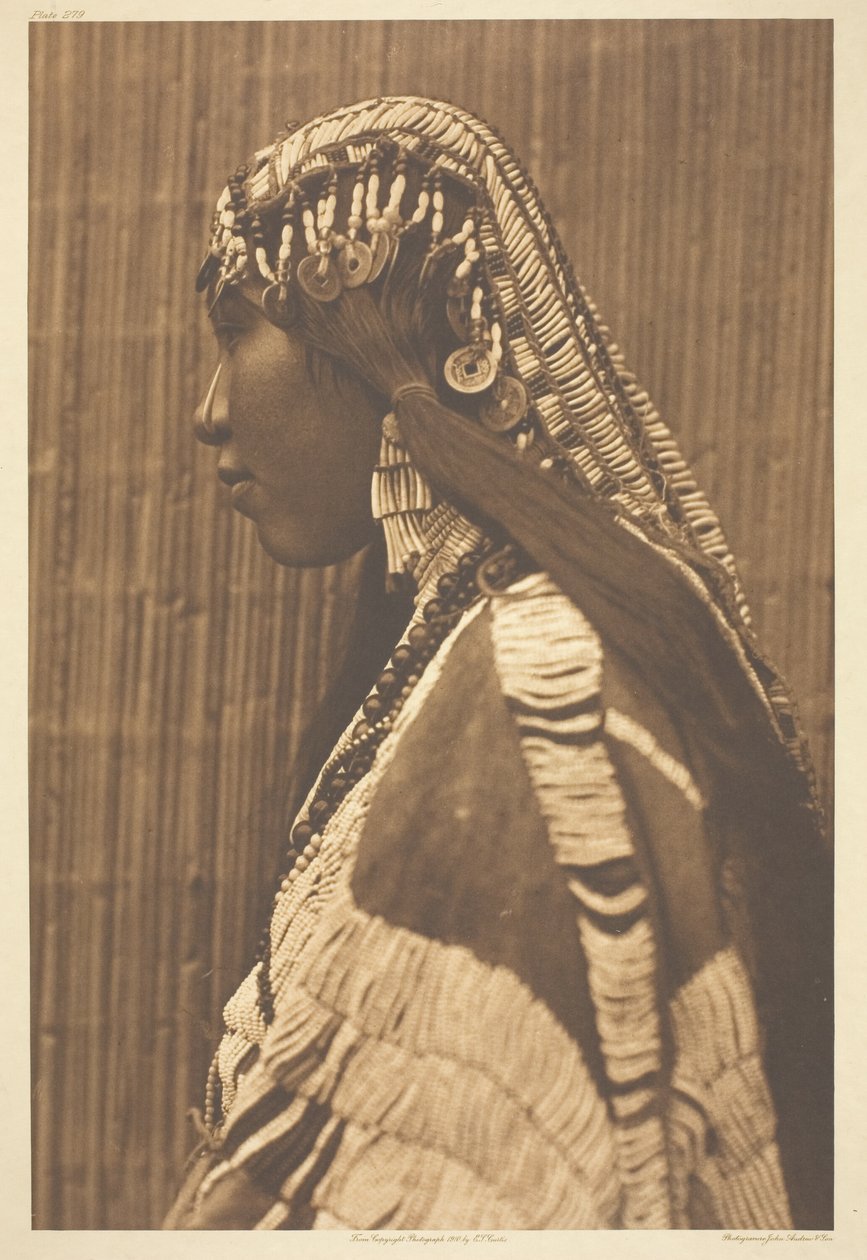 Dziewczyna Wishham, profil autorstwa Edward S. Curtis
