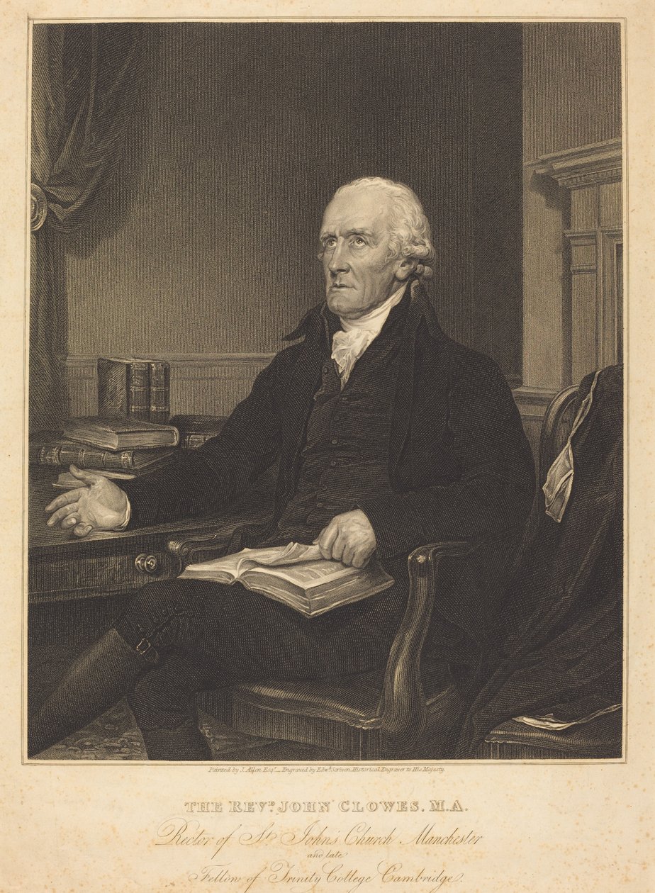 Ks. John Clowes autorstwa Edward Scriven after Joseph Allen