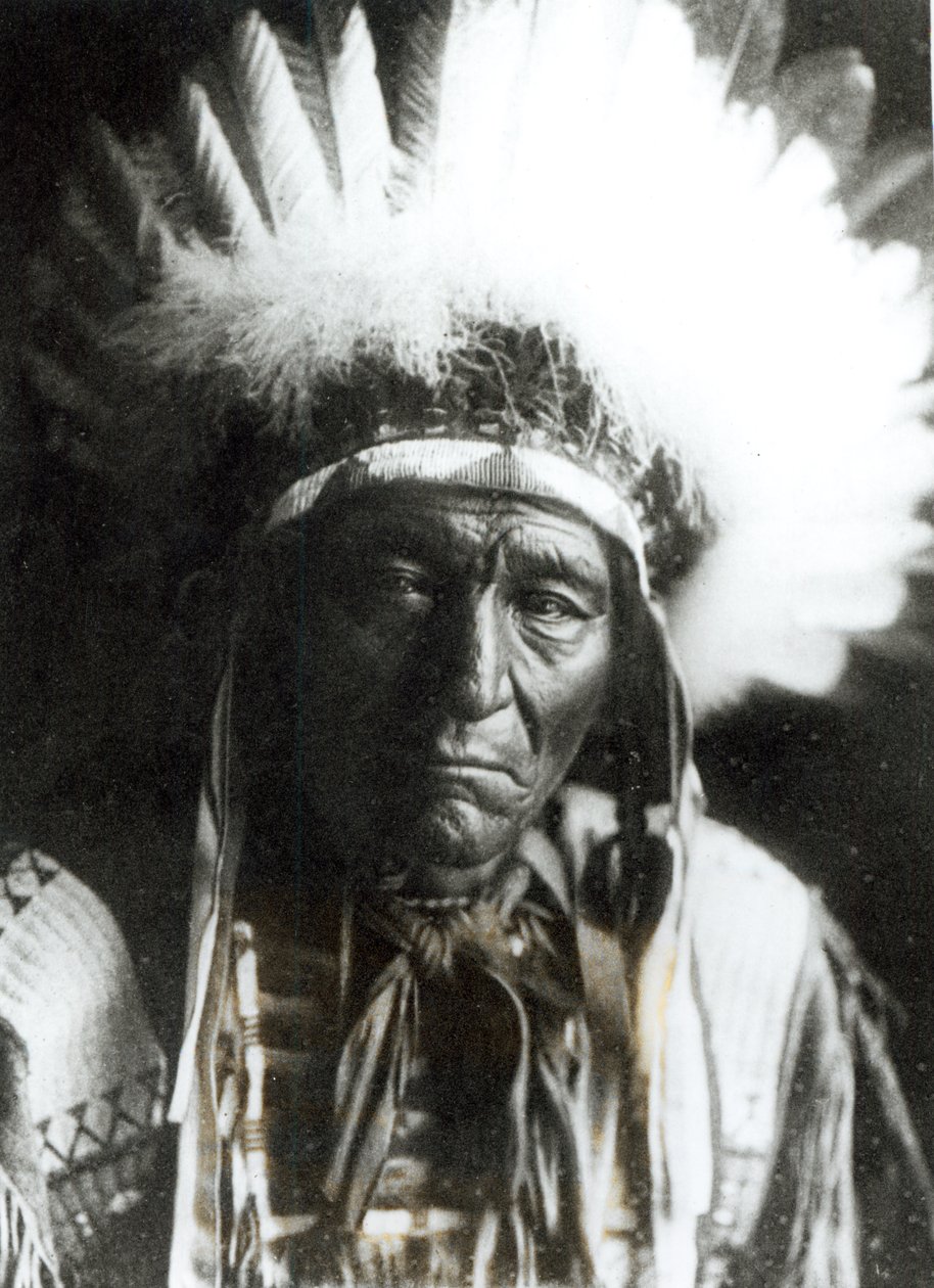 Żelazny pióropusz - Ogalala, rdzenny Amerykanin autorstwa Edward Sheriff Curtis