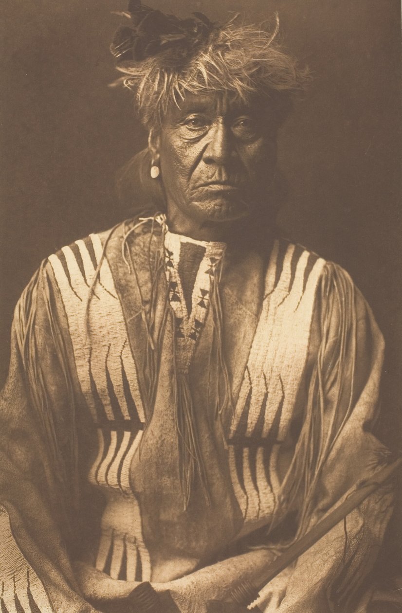 Czerwony bicz - Atsina, 1908. autorstwa Edward Sheriff Curtis