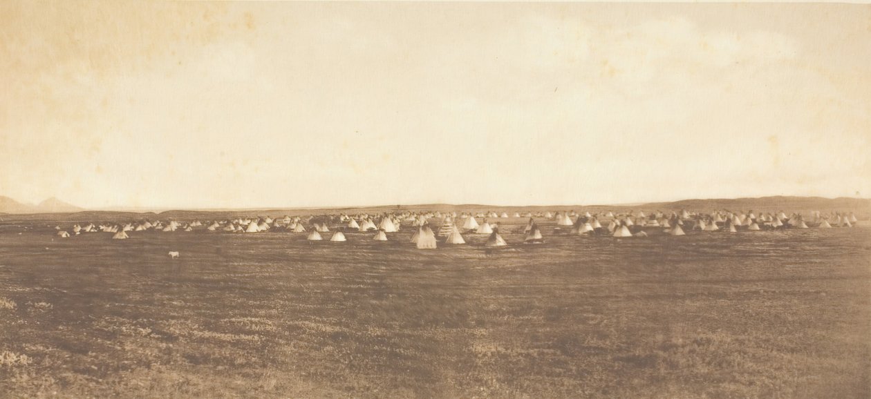 Obóz Tańca Słońca - Piegan, 1900. autorstwa Edward Sheriff Curtis
