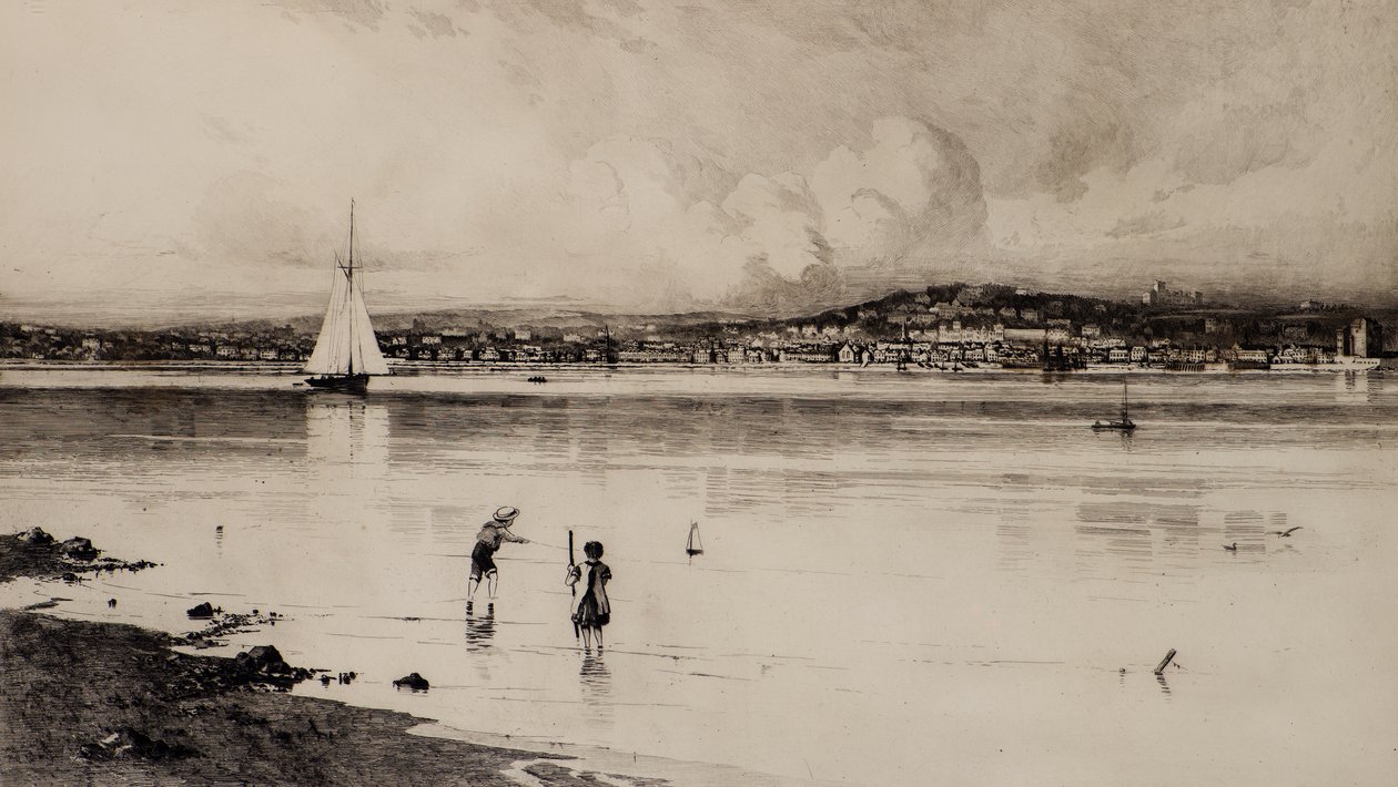 Prom Broughty z Tayport (akwaforta) autorstwa Edward Smith Hodgson