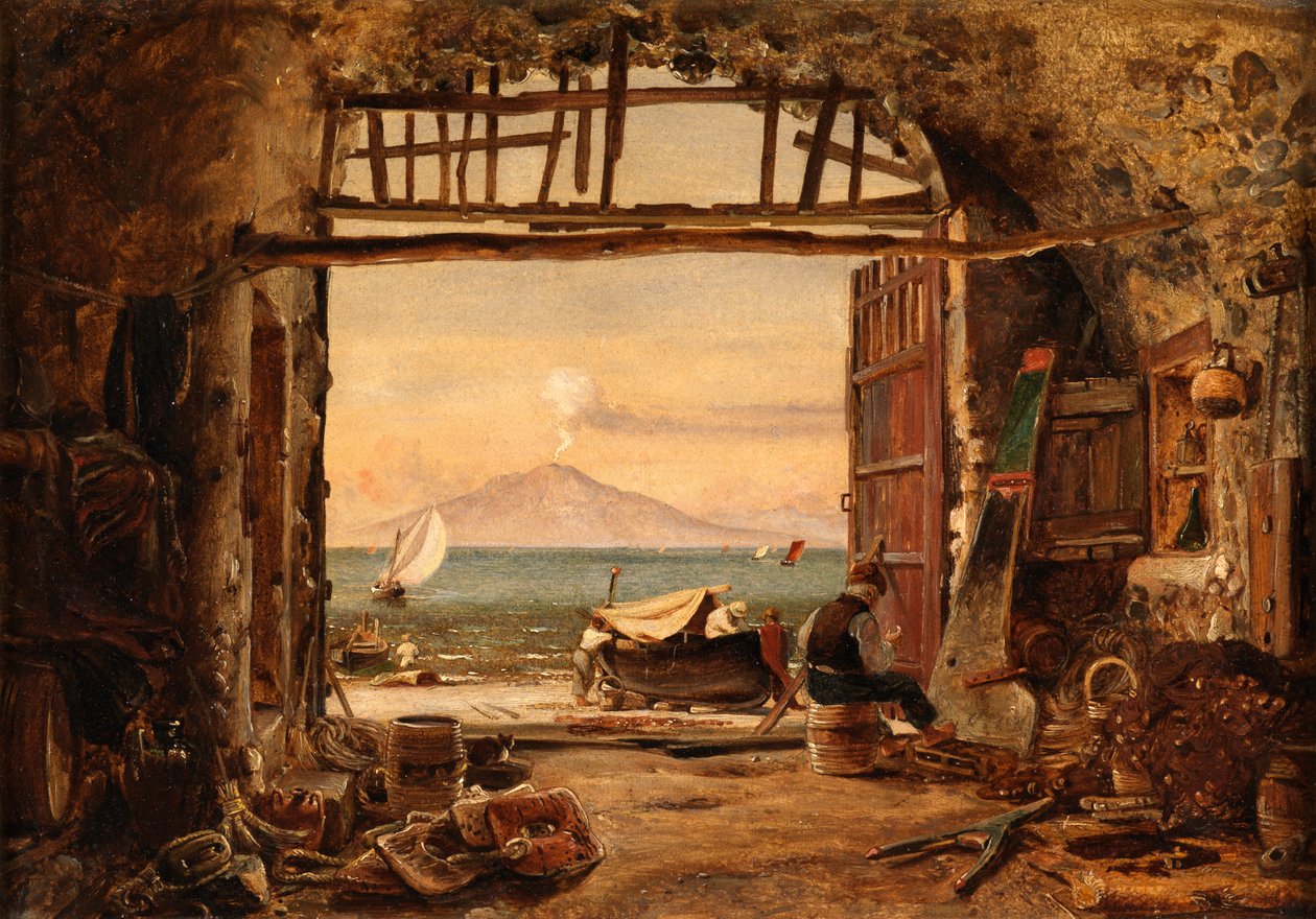 Wezuwiusz (olej na płótnie) autorstwa Edward William Cooke