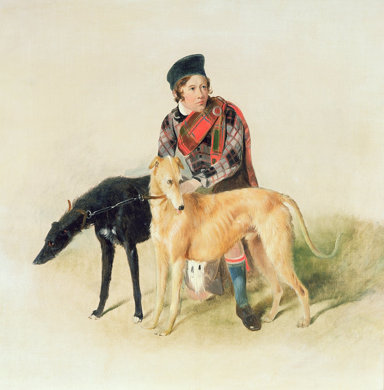 Ghillie i dwa psy gończe autorstwa Edwin Landseer