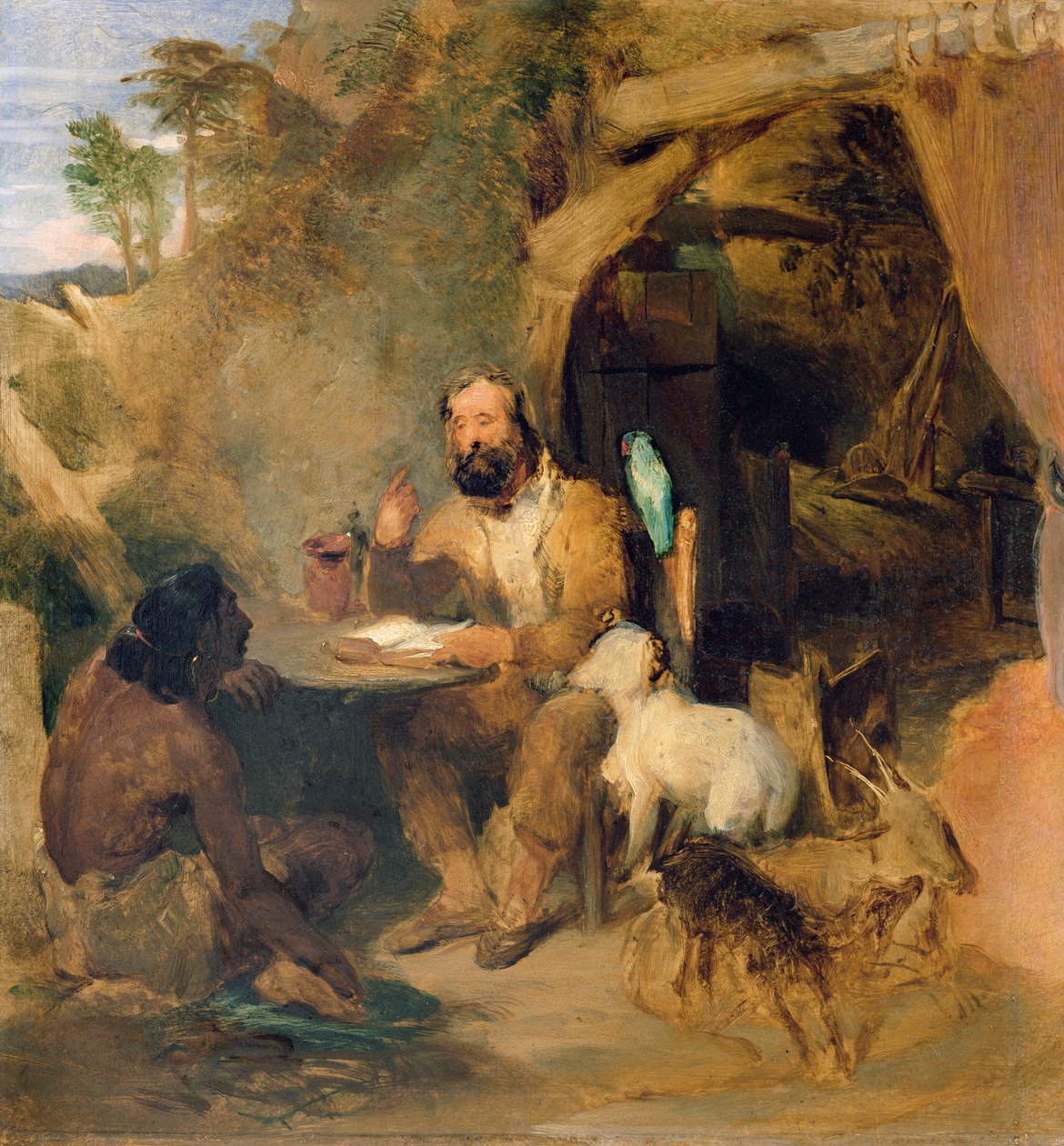 Robinson Crusoe, 1827 autorstwa Edwin Landseer