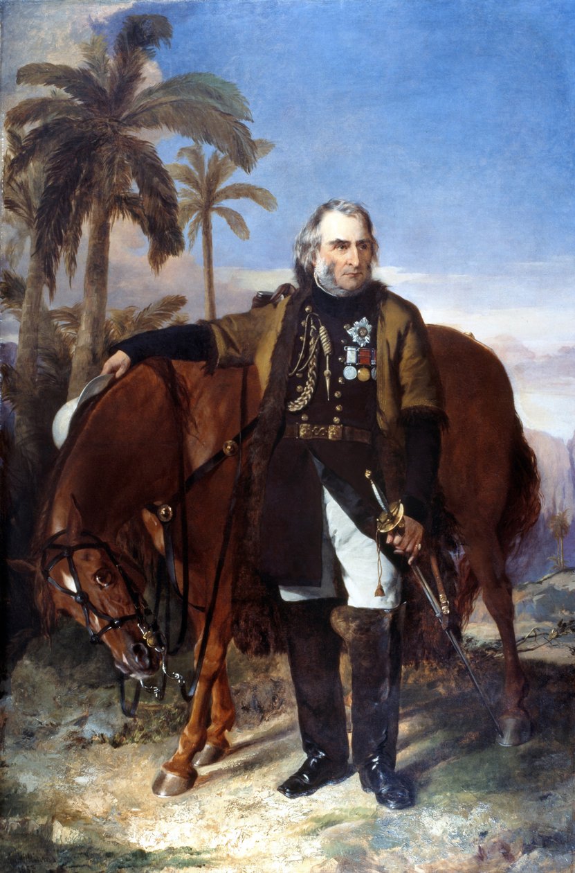 Generał porucznik Sir Charles Napier i jego arabski wierzchowiec Red Rover, 1853 r. autorstwa Edwin Williams