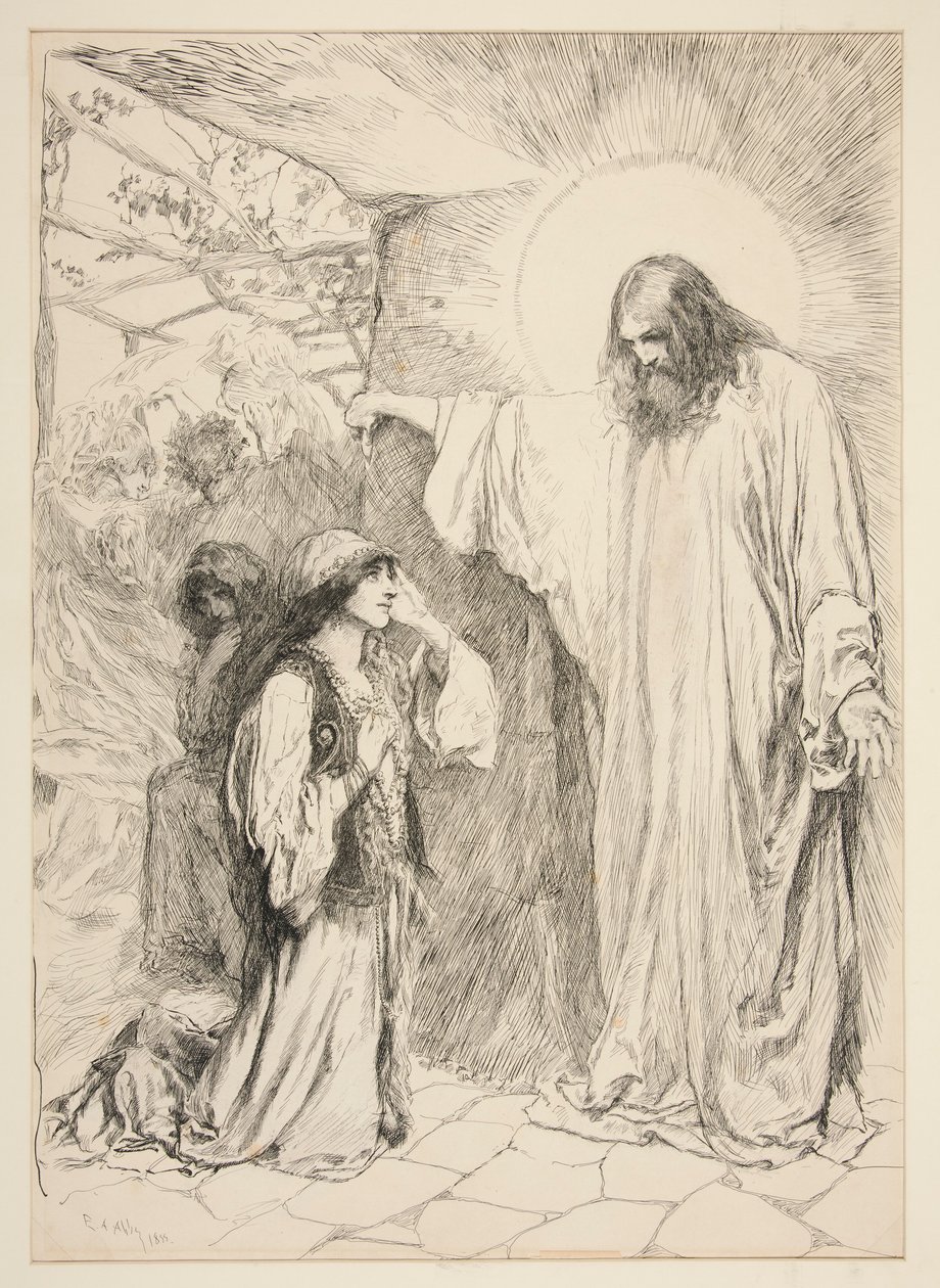 Chrystus i Maria Magdalena autorstwa Edwin Austin Abbey