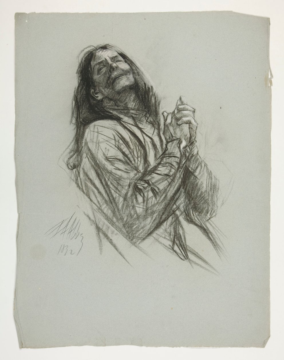Studium postaci dla króla Artura autorstwa Edwin Austin Abbey