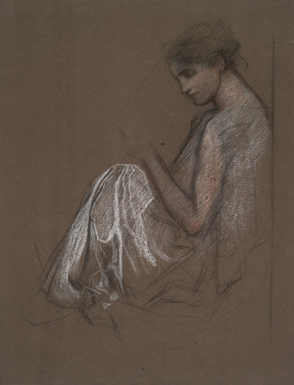 Siedząca postać kobieca. autorstwa Edwin Austin Abbey