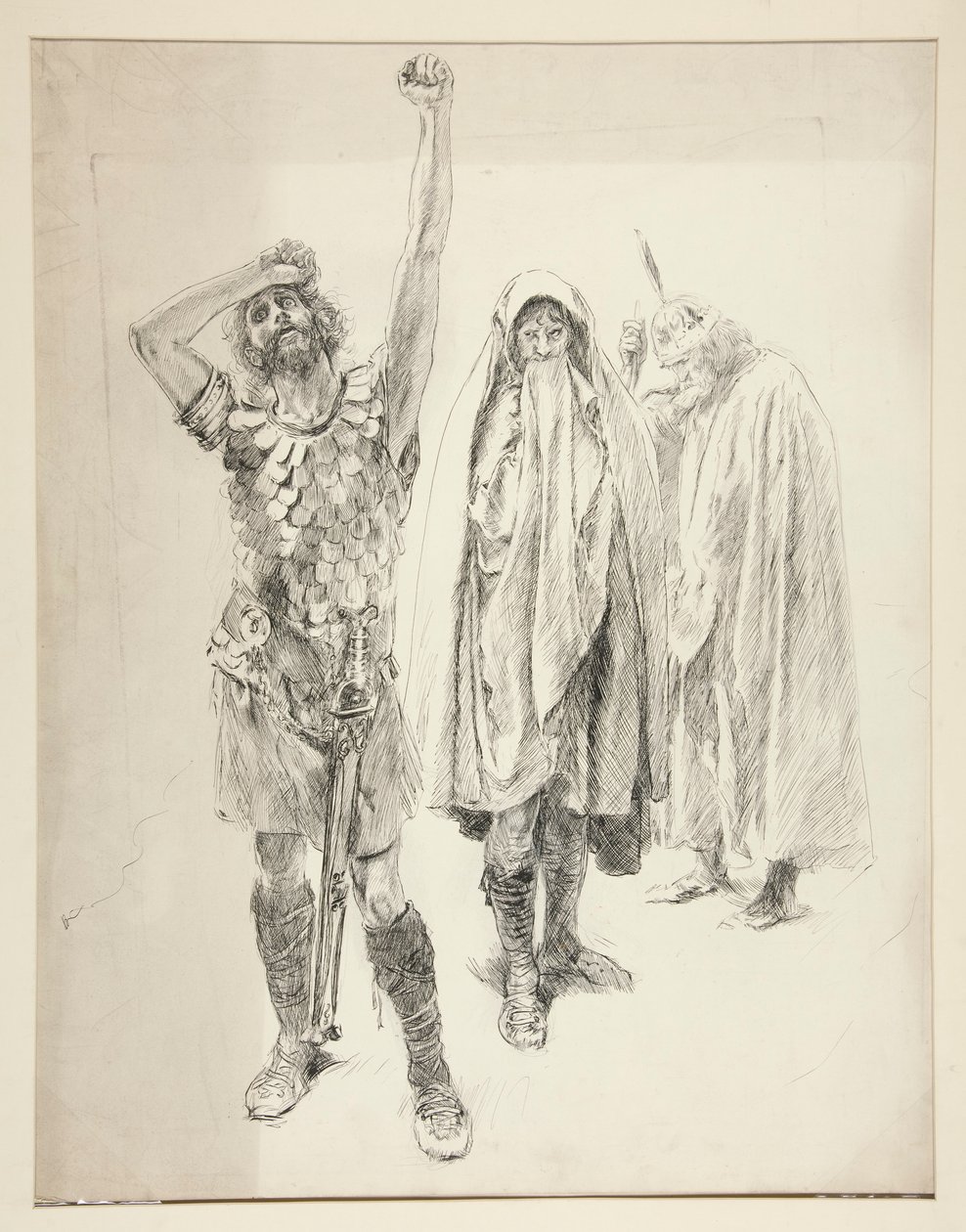 Studium dla niezidentyfikowanej sztuki Szekspira autorstwa Edwin Austin Abbey
